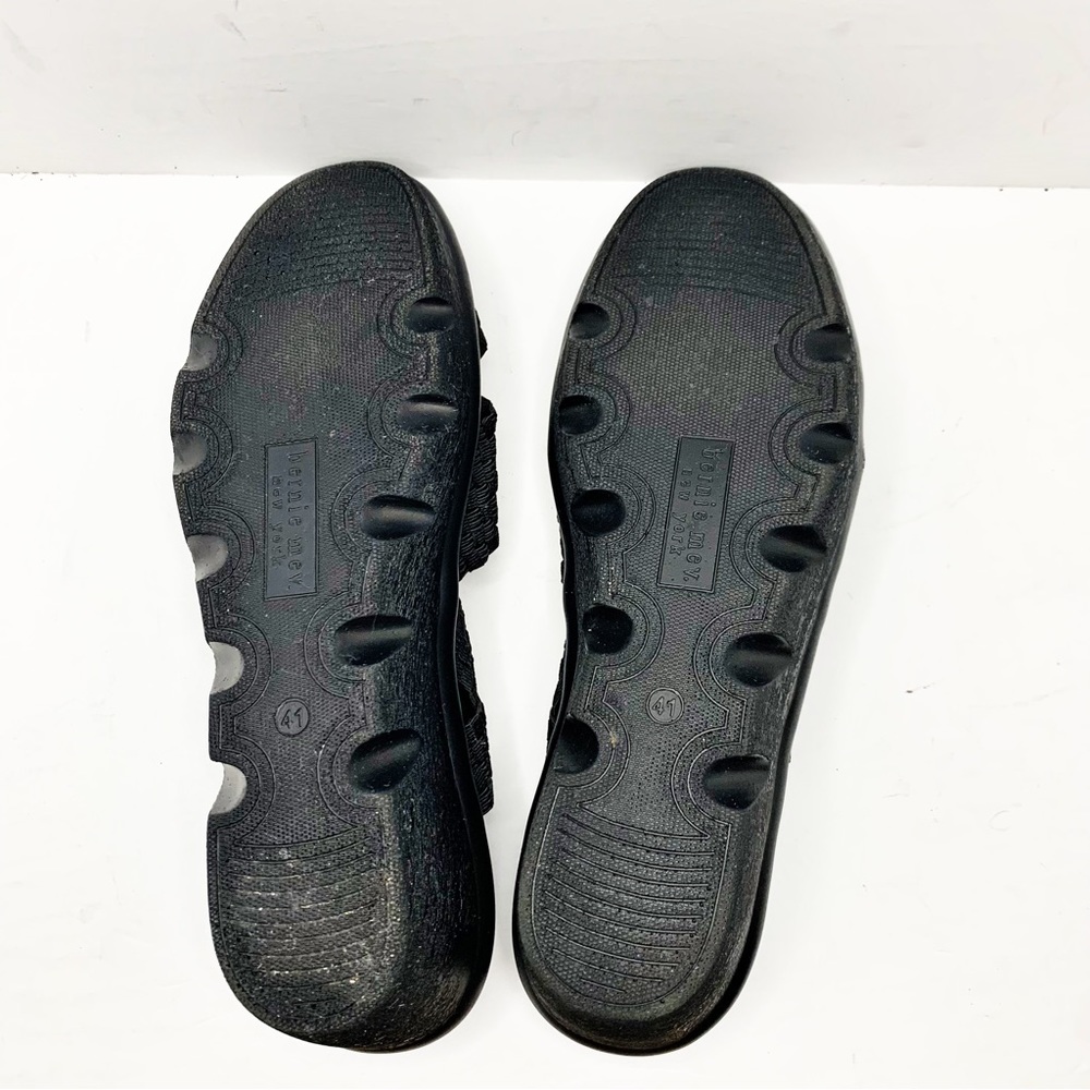 Bernie Mev Lihi Brighten Black Elastic‎ Basketweave Wedge Sandals  - Size US 9.5 - Picture 7 of 9